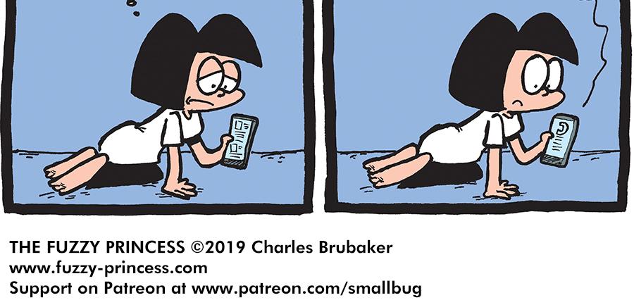 The Fuzzy Princess - Episode 387, Page 1: 2019-03-08-A-Bed-Of-Her-Own