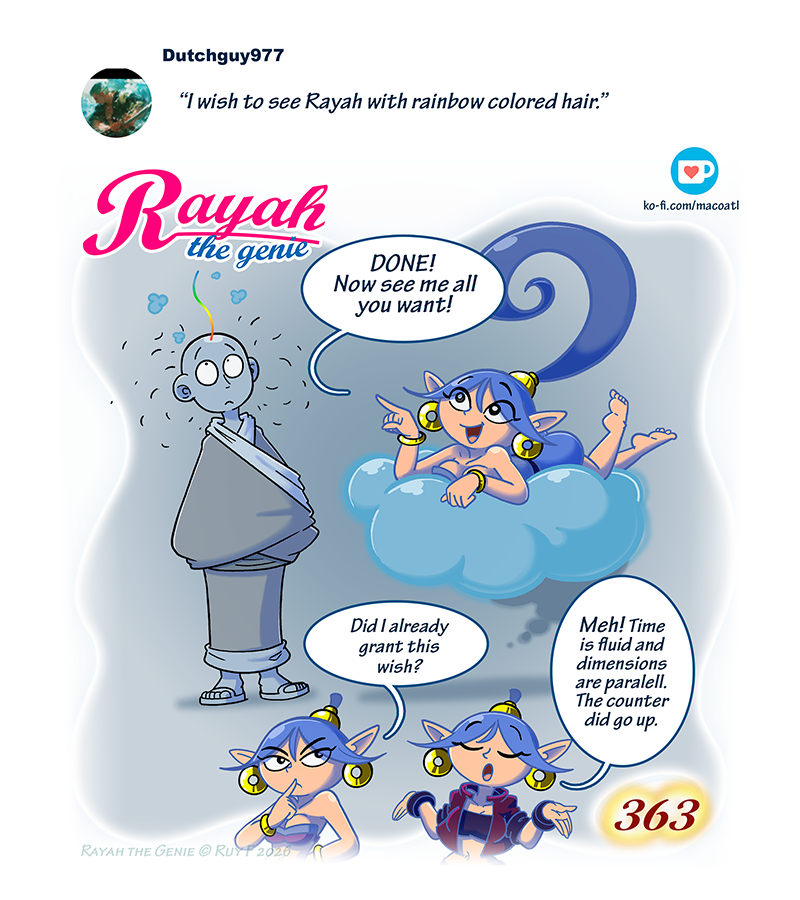 Rayah the Genie - Episode 428, Page 1: Rainbow hair