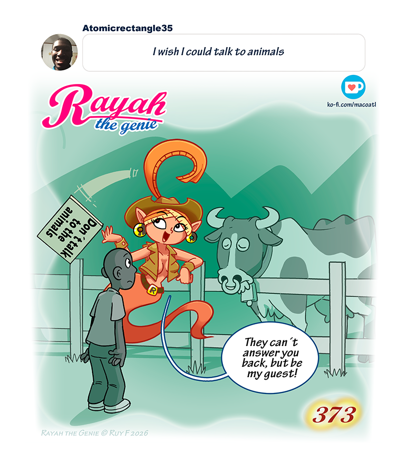 Rayah the Genie - Episode 438, Page 1: Talk to the animals