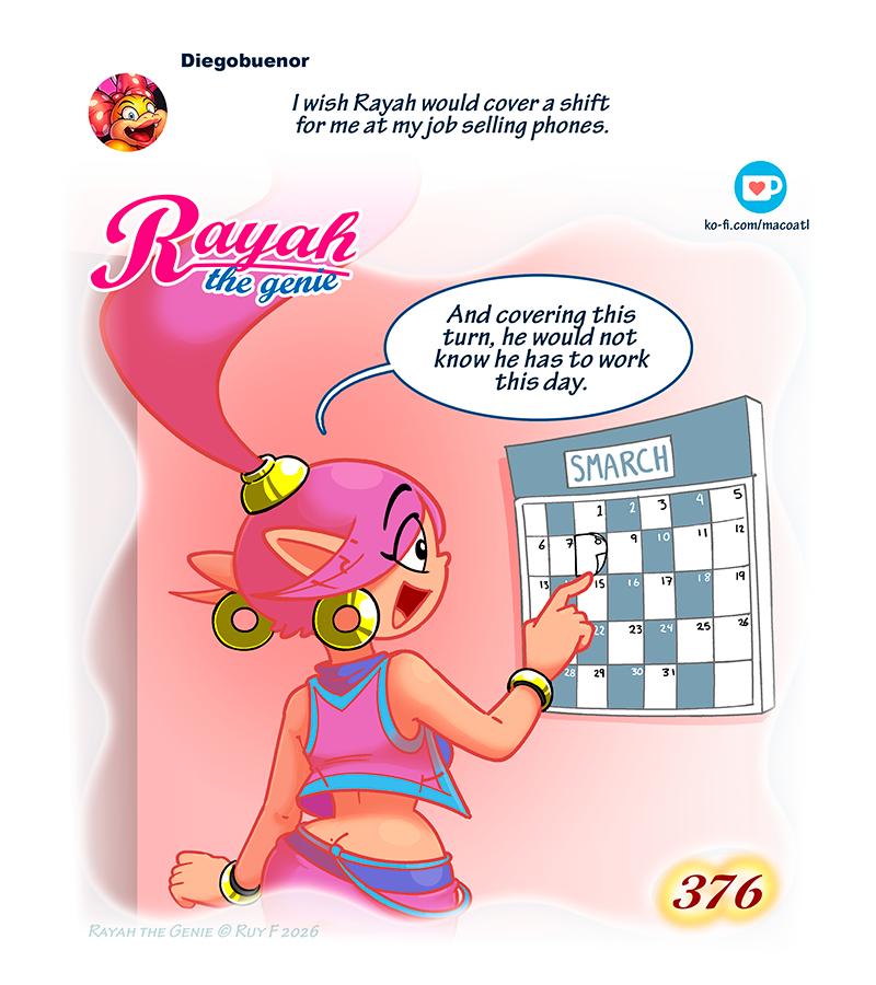 Rayah the Genie - Episode 441, Page 1: Cover me!