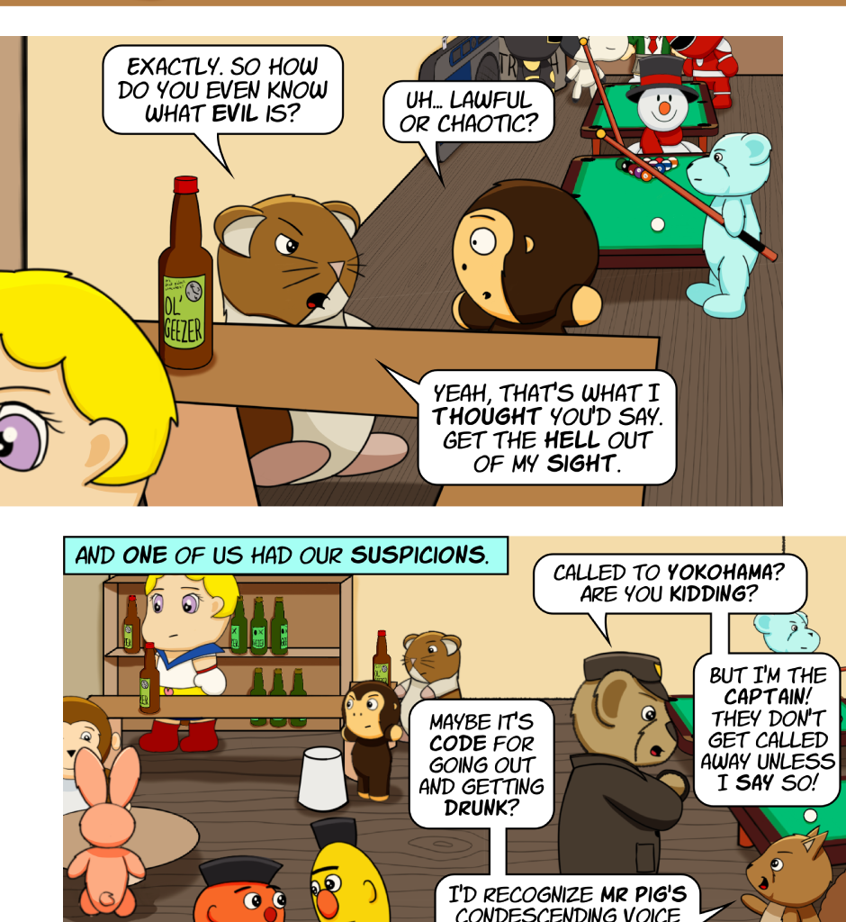 Fuzzy Knights - Episode 86, Page 1: Episode 81 - Various Tides of Fortune