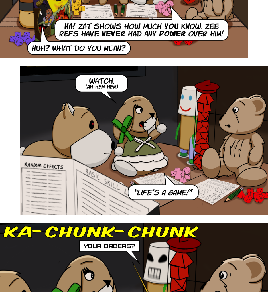 Fuzzy Knights - Episode 90, Page 1: Episode 85 - Who do you serve? Who do you trust? 