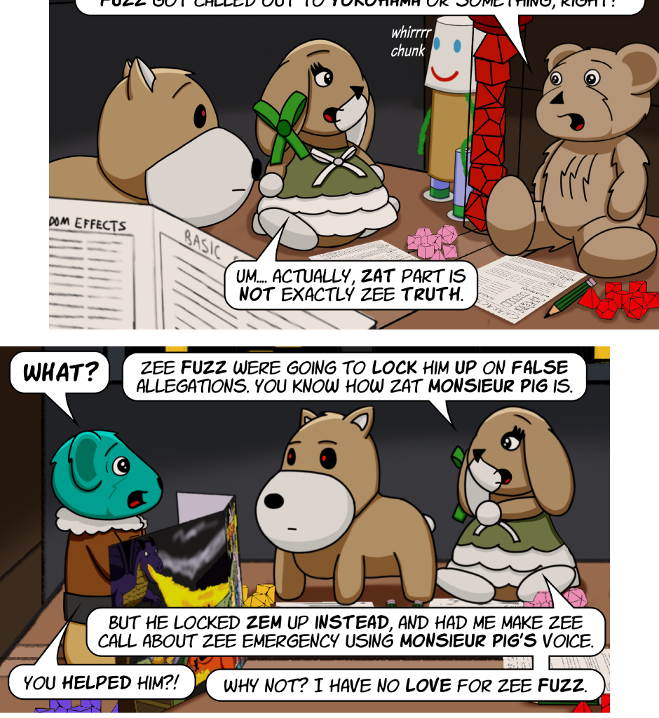 Fuzzy Knights - Episode 90, Page 1: Episode 85 - Who do you serve? Who do you trust? 