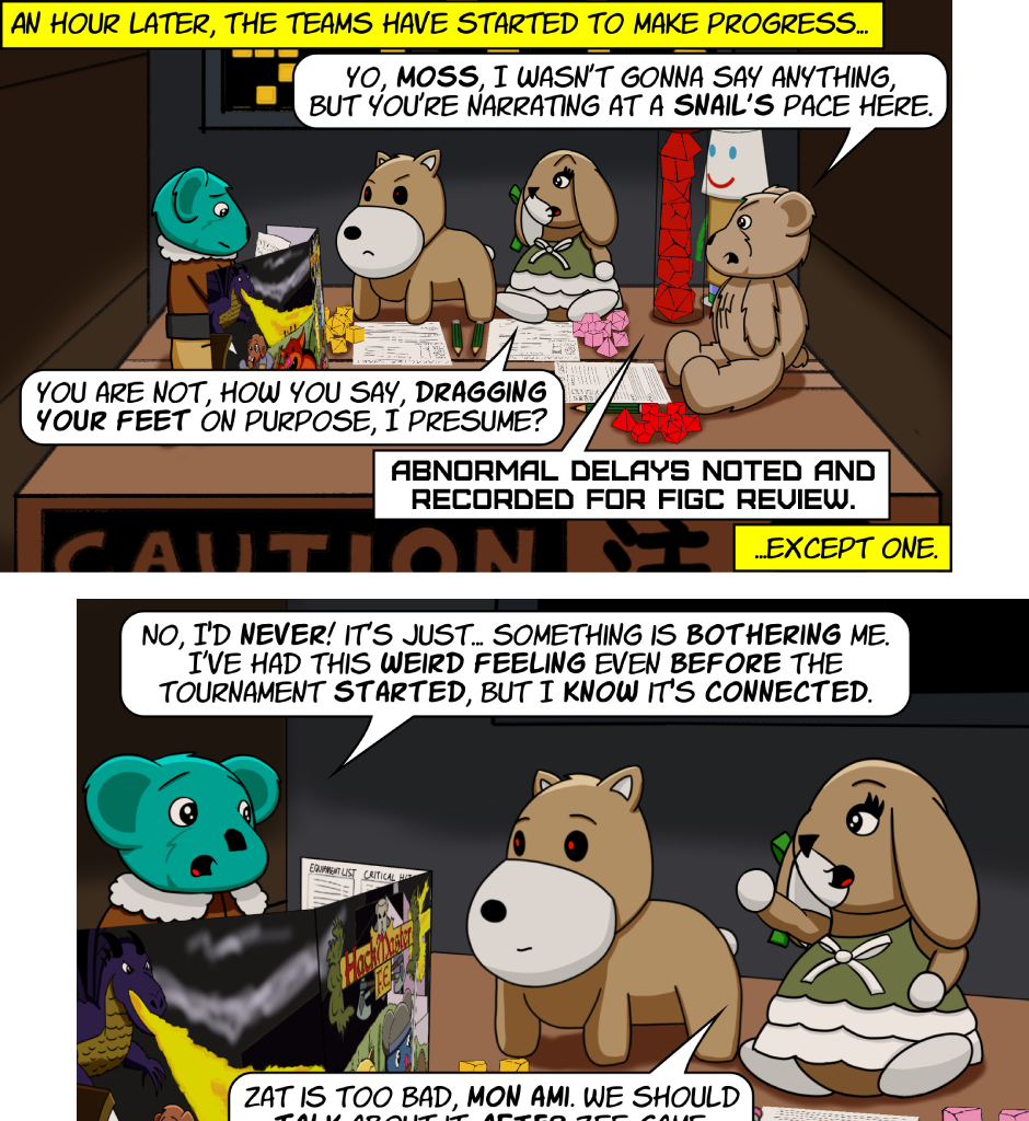 Fuzzy Knights - Episode 90, Page 1: Episode 85 - Who do you serve? Who do you trust? 