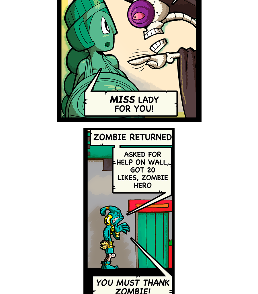 Macoatl - Episode 686, Page 1: Zombie saves the day