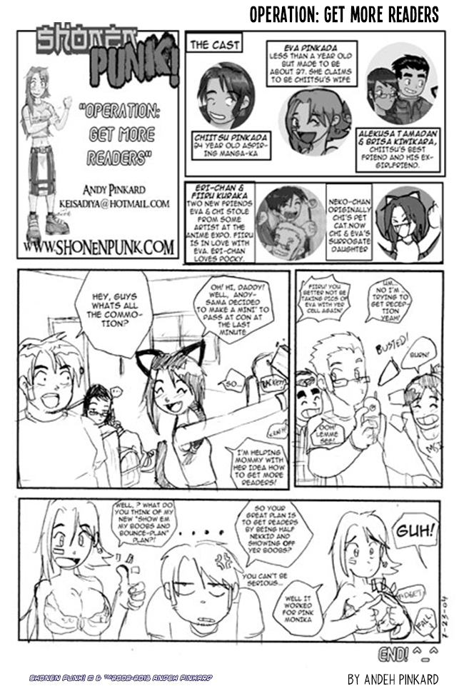 Shonen Punk! - Episode 56, Page 1: 055 Operation: Get More Readers