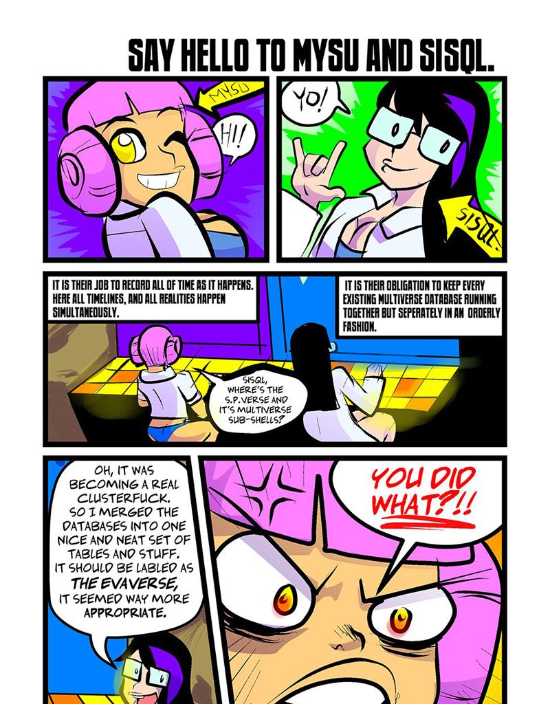 Shonen Punk! - Episode 869, Page 1: 843 say hello to mysu and sisql