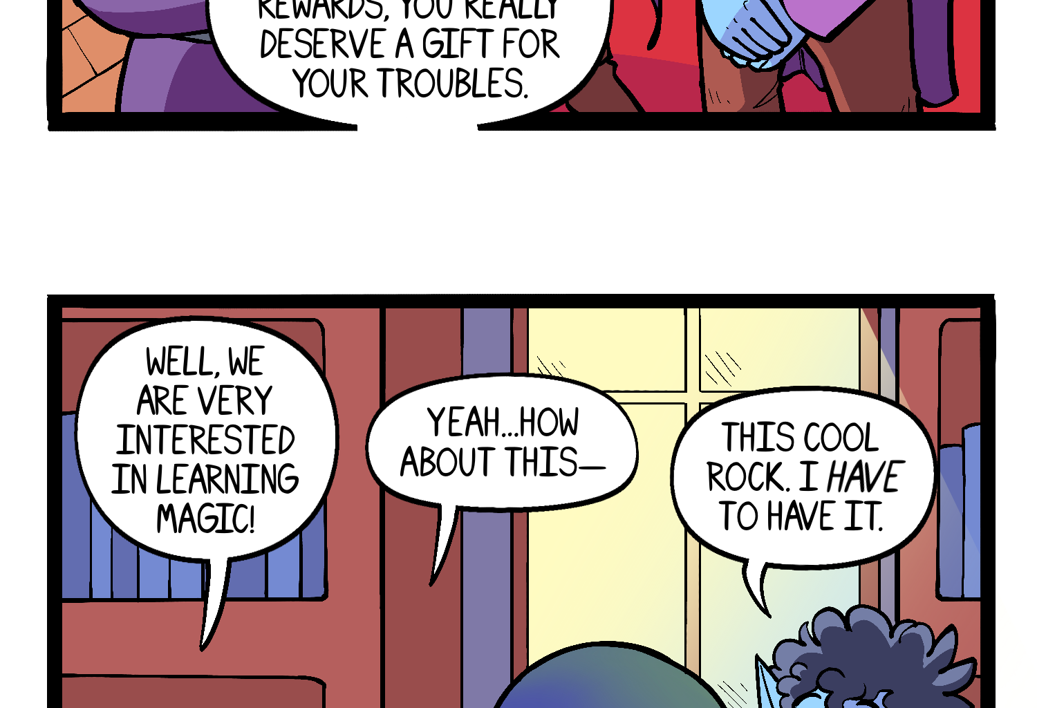 Gobbomancers! - Episode 52, Page 1: Pebble For Your Thoughts