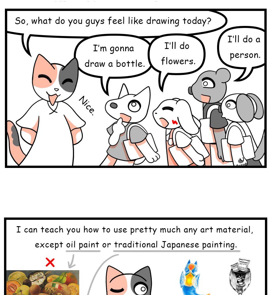 Mikesaka Art Class (◆Episodes are about art methods.) - Episode 1, Page 3: What would you like to draw?