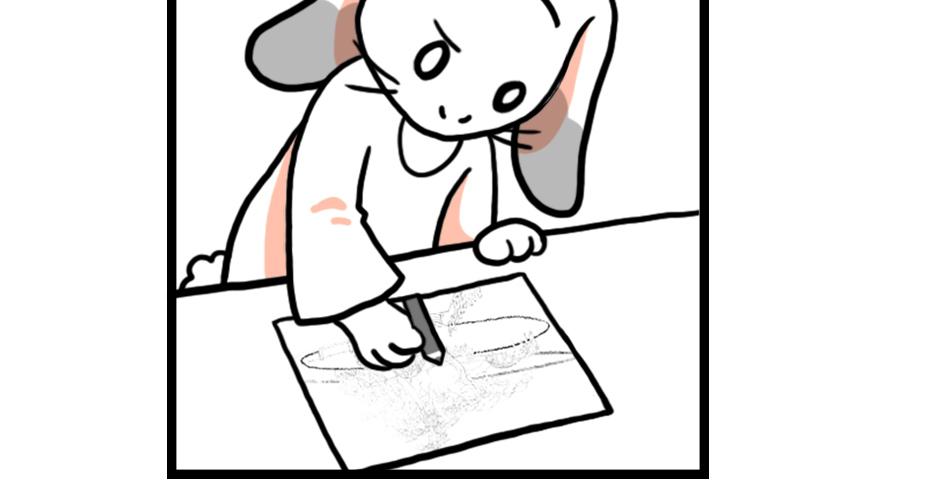 Mikesaka Art Class (◆Episodes are about art methods.) - Episode 3, Page 7: Mid-drawing Redo