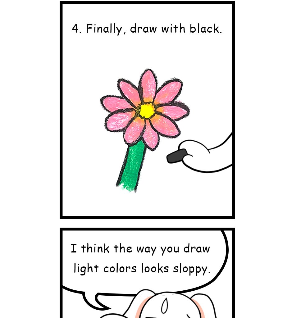 Mikesaka Art Class (◆Episodes are about art methods.) - Episode 7, Page 7:  ◆Light Colors & Dark Colors