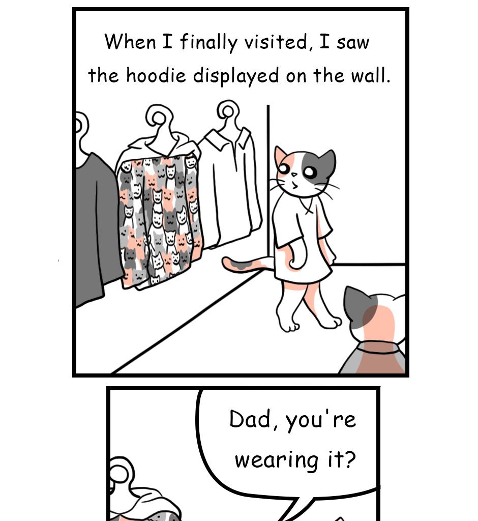 Mikesaka Art Class (◆Episodes are about art methods.) - Episode 23, Page 4: The Hoodie I Gave Dad