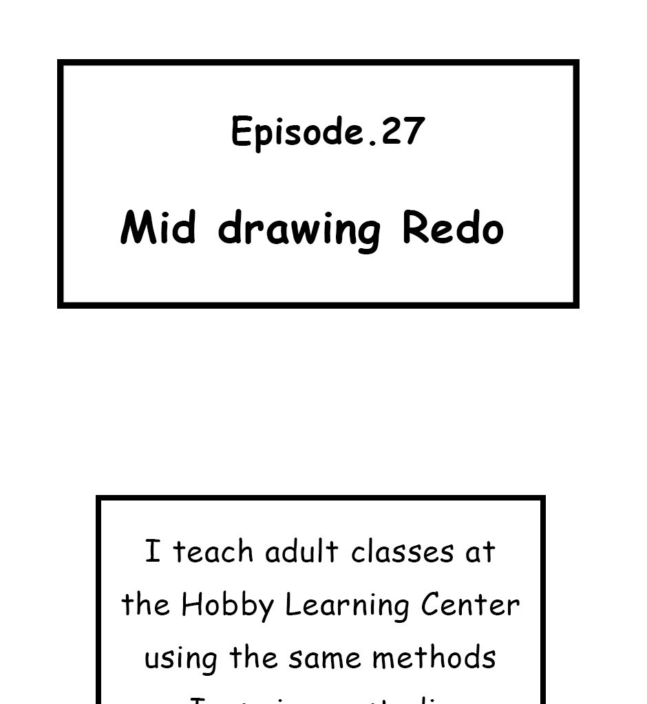 Mikesaka Art Class (◆Episodes are about art methods.) - Episode 31, Page 1: 27. Mid drawing Redo