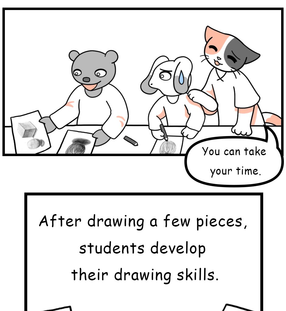Mikesaka Art Class (◆Episodes are about art methods.) - Episode 31, Page 4: 27. Mid drawing Redo