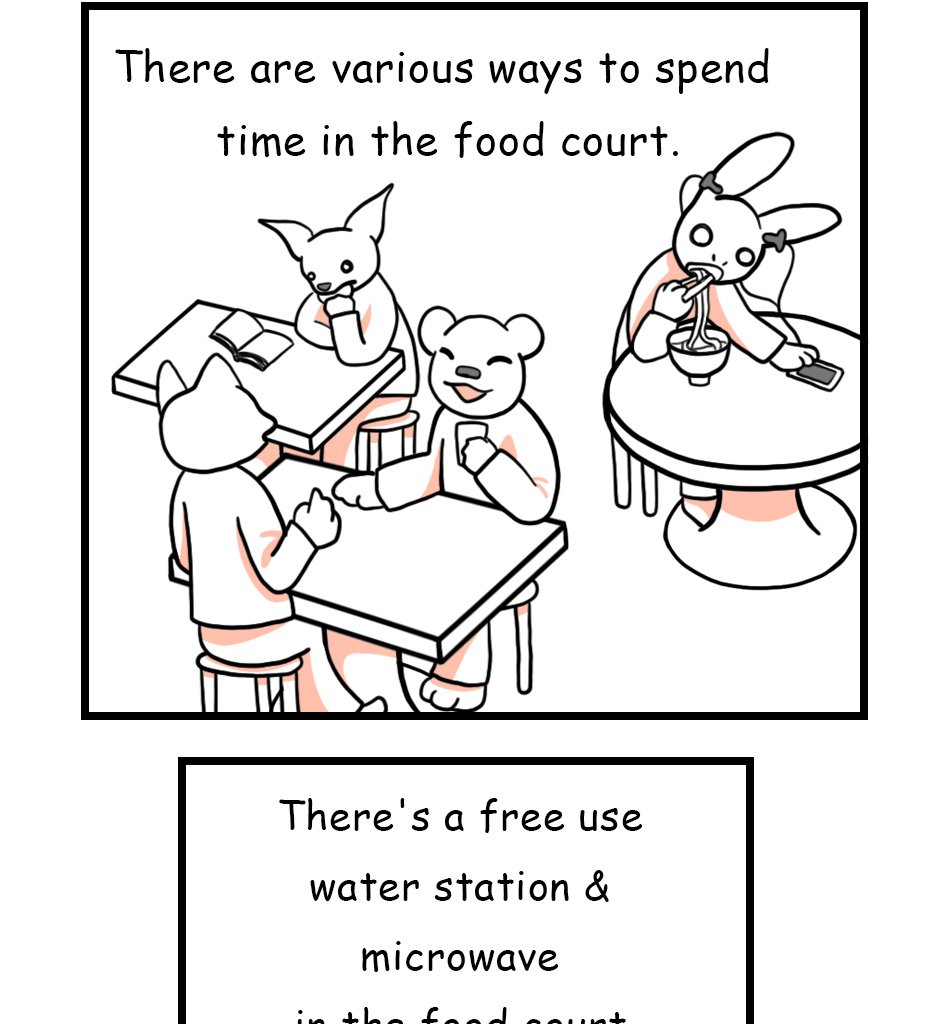 Mikesaka Art Class (◆Episodes are about art methods.) - Episode 34, Page 2: 29. People I see in The Food Court(1/2)