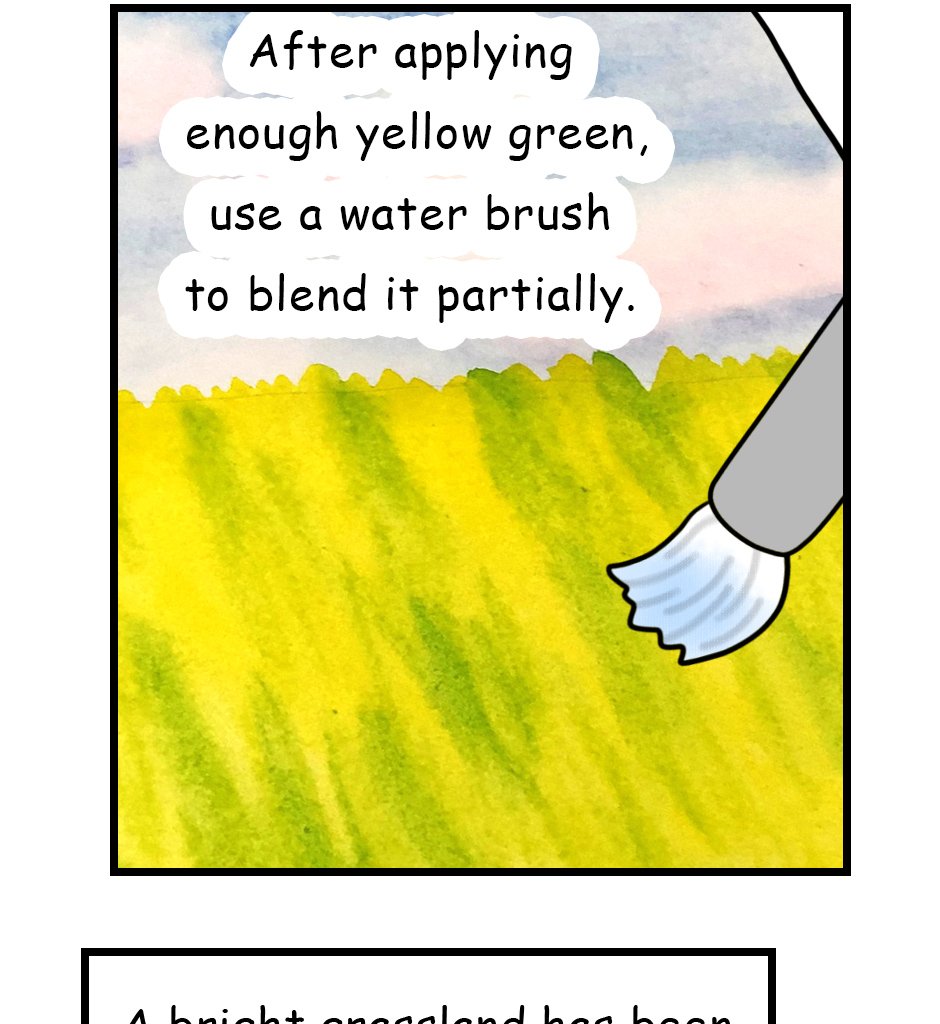 Mikesaka Art Class (◆Episodes are about art methods.) - Episode 84, Page 7: 65. ◆How to Paint the Meadow(Watercolor)