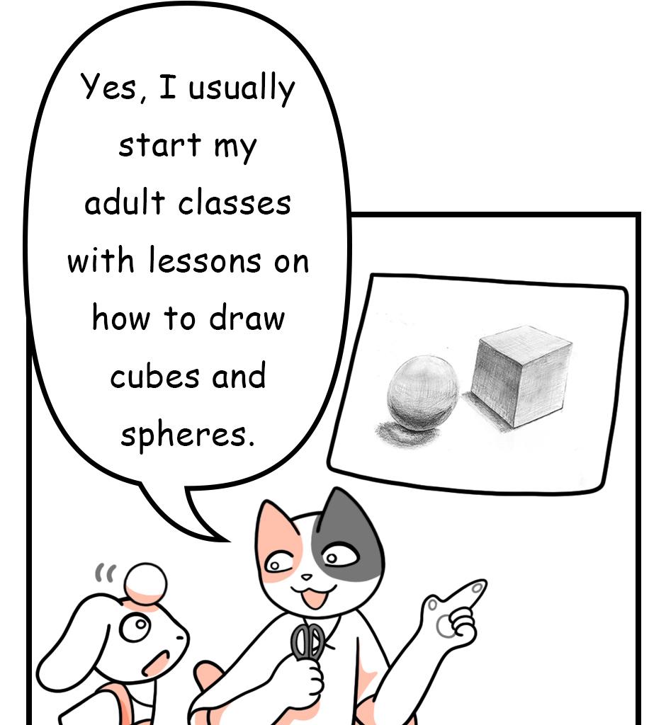Mikesaka Art Class (◆Episodes are about art methods.) - Episode 118, Page 3: 93. Model of a Sphere