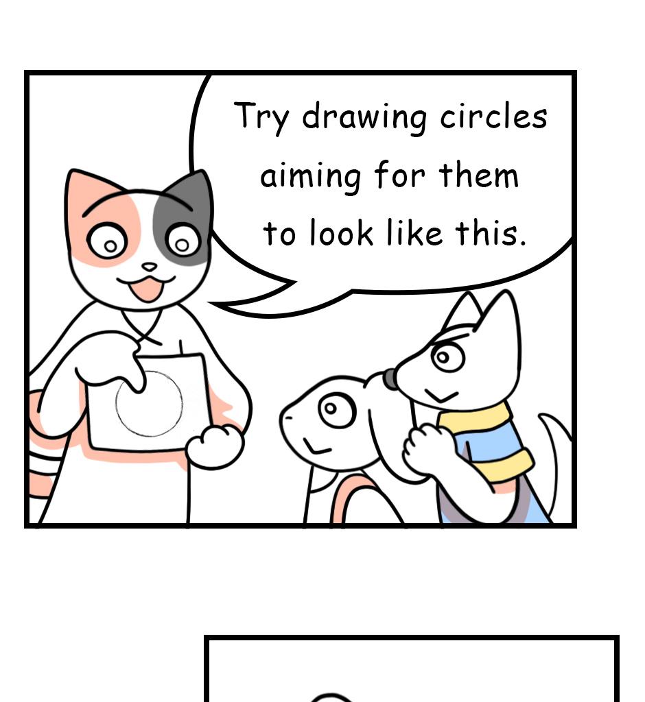 Mikesaka Art Class (◆Episodes are about art methods.) - Episode 119, Page 5: 94. ◆How to Draw a Circle