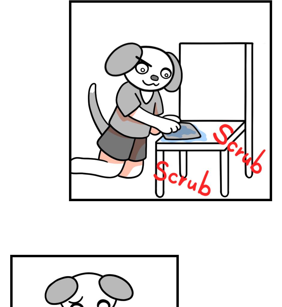 Mikesaka Art Class (◆Episodes are about art methods.) - Episode 125, Page 4: 99. How to Use a Broom