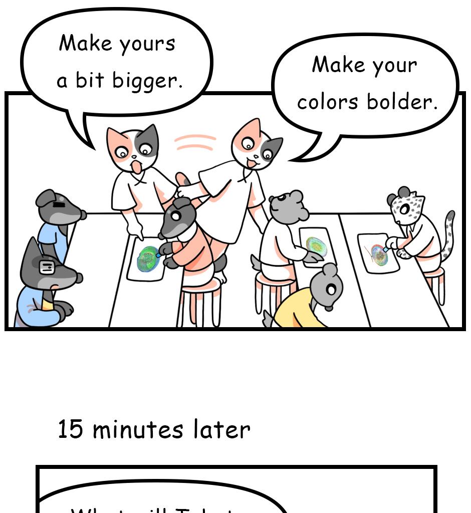 Mikesaka Art Class (◆Episodes are about art methods.) - Episode 127, Page 6:  101. Hanging Down(1/3)