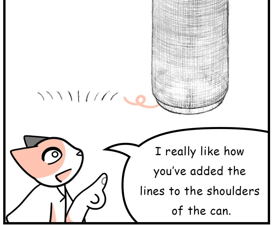 Mikesaka Art Class (◆Episodes are about art methods.) - Episode 132, Page 5:  104. ◆How to Draw the Surface of a Can