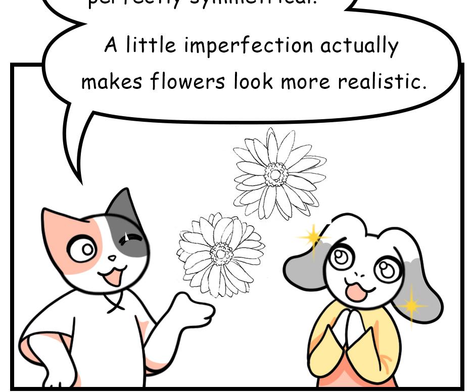 Mikesaka Art Class (◆Episodes are about art methods.) - Episode 140, Page 9:  109. ◆Sketching a Gerbera