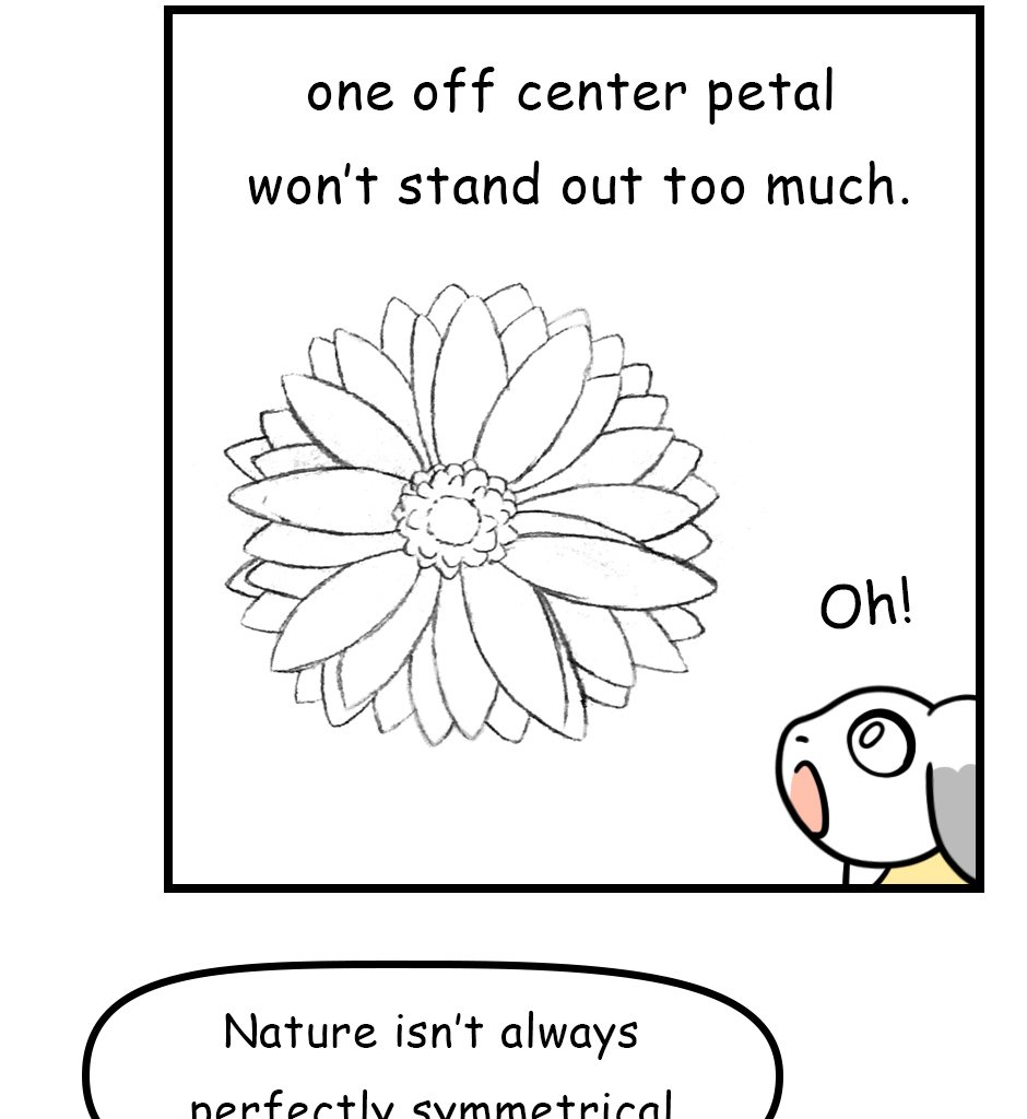 Mikesaka Art Class (◆Episodes are about art methods.) - Episode 140, Page 9:  109. ◆Sketching a Gerbera