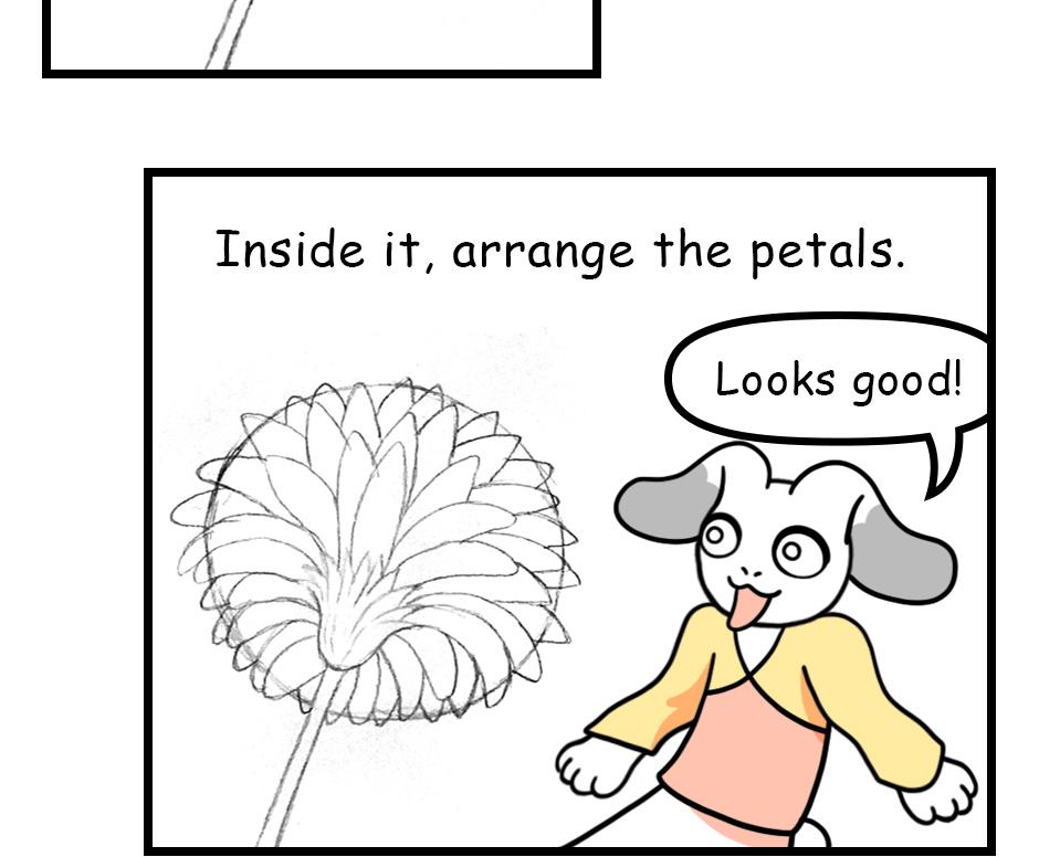 Mikesaka Art Class (◆Episodes are about art methods.) - Episode 144, Page 2: 111. ◆Sketching a Gerbera from Every Angle(3/3)