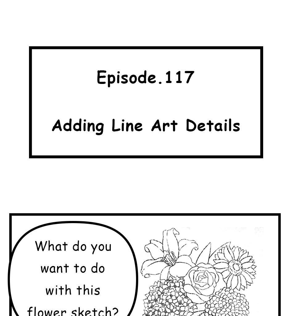 Mikesaka Art Class (◆Episodes are about art methods.) - Episode 150, Page 1: 117. ◆Adding Line Art Details