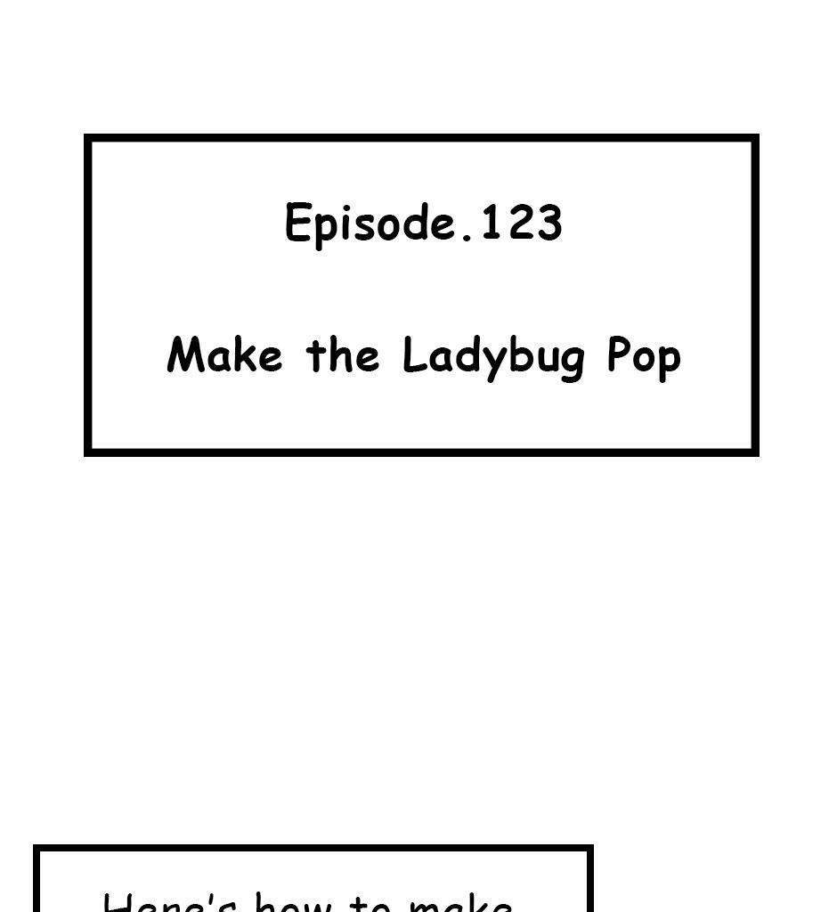 Mikesaka Art Class (◆Episodes are about art methods.) - Episode 156, Page 1: 123. ◆Make the Ladybug Pop