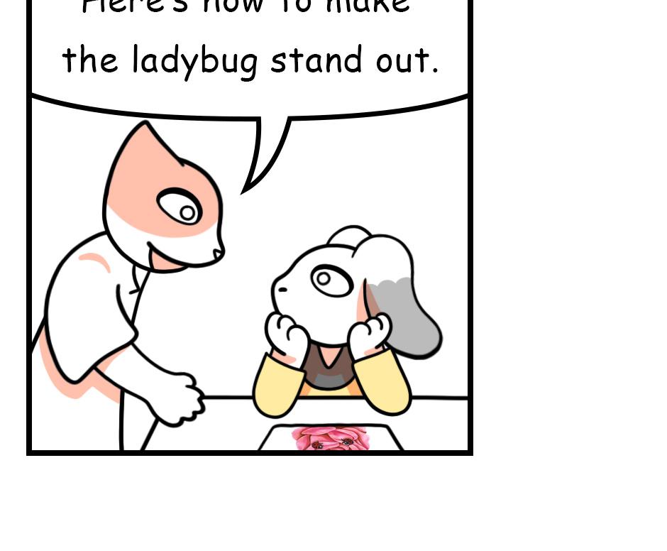 Mikesaka Art Class (◆Episodes are about art methods.) - Episode 156, Page 1: 123. ◆Make the Ladybug Pop