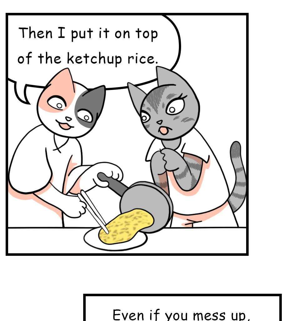 Mikesaka Art Class (◆Episodes are about art methods.) - Episode 157, Page 11: 124. The Omurice Recipe
