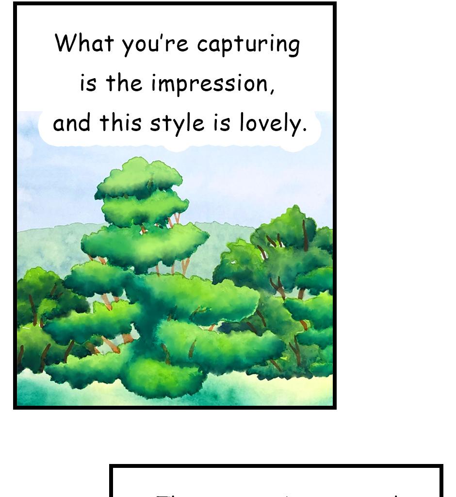 Mikesaka Art Class (◆Episodes are about art methods.) - Episode 163, Page 3: 130. ◆Forest Drawing Tips