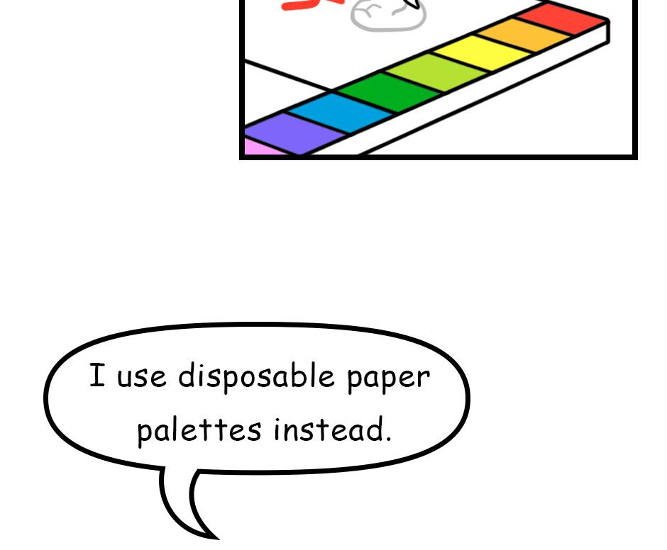 Mikesaka Art Class (◆Episodes are about art methods.) - Episode 166, Page 2: 133. ◆Paper Palette Tips