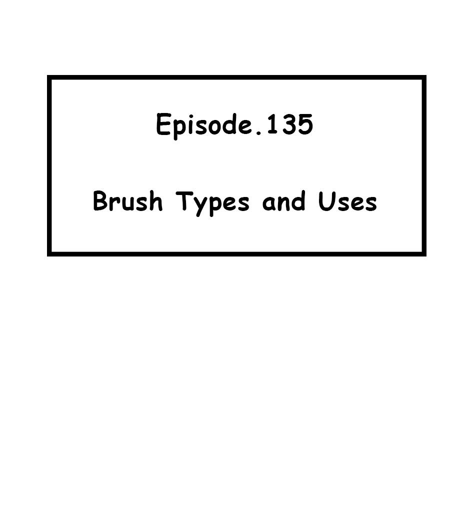Mikesaka Art Class (◆Episodes are about art methods.) - Episode 168, Page 1: 135. ◆Brush Types and Uses