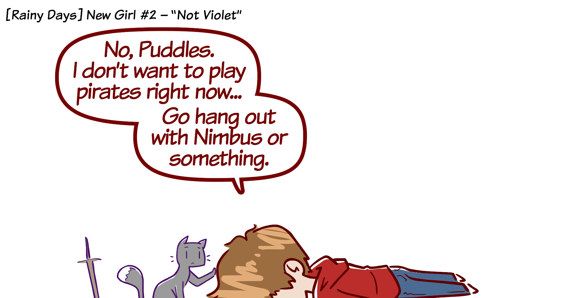 Rainy Days - Episode 44, Page 1: New Girl #2 - "Not Violet"