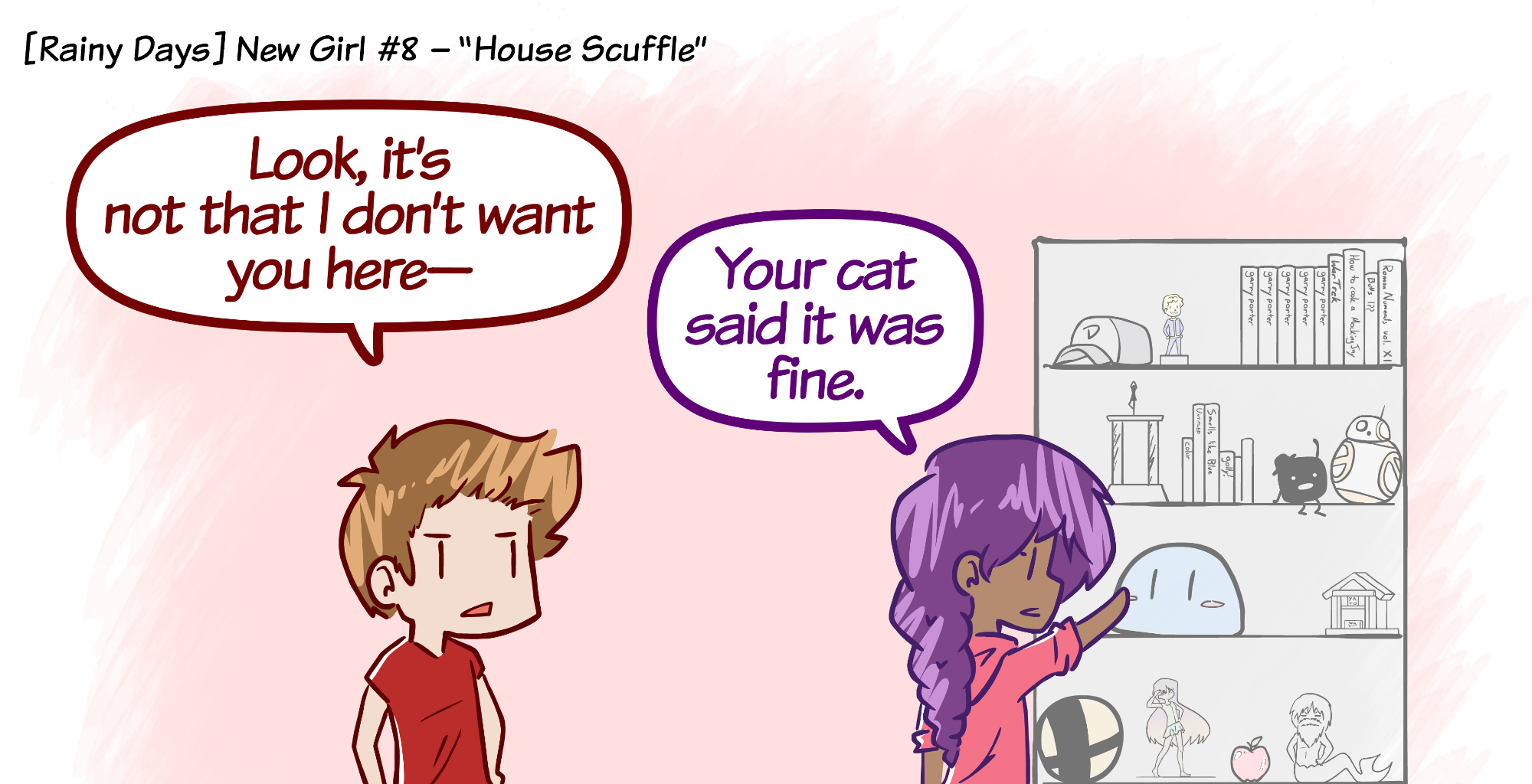Rainy Days - Episode 57, Page 1: New Girl #8 - "House Scuffle"