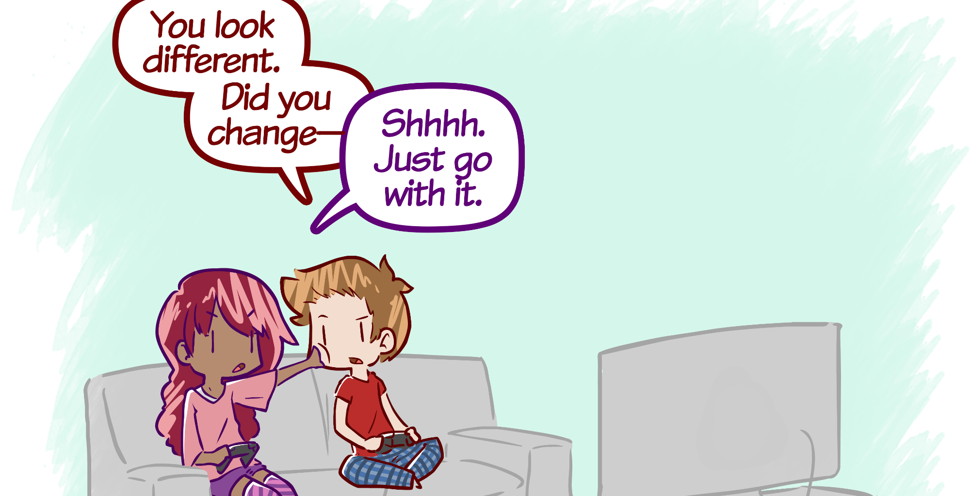 Rainy Days - Episode 58, Page 1: New Girl #9 - "Grumpy Gaming"