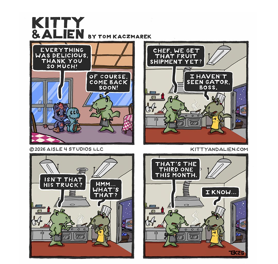 Kitty & Alien - Episode 23, Page 1: Where's Gator?