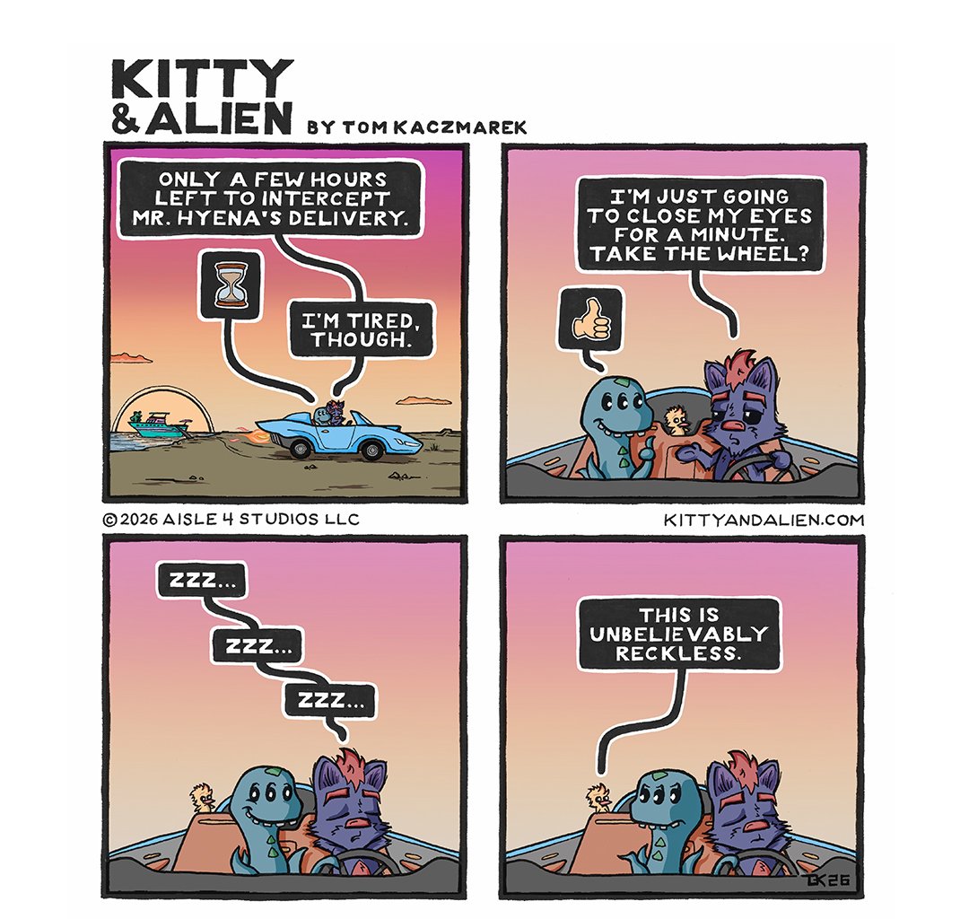 Kitty & Alien - Episode 31, Page 1: Drowsy Driver