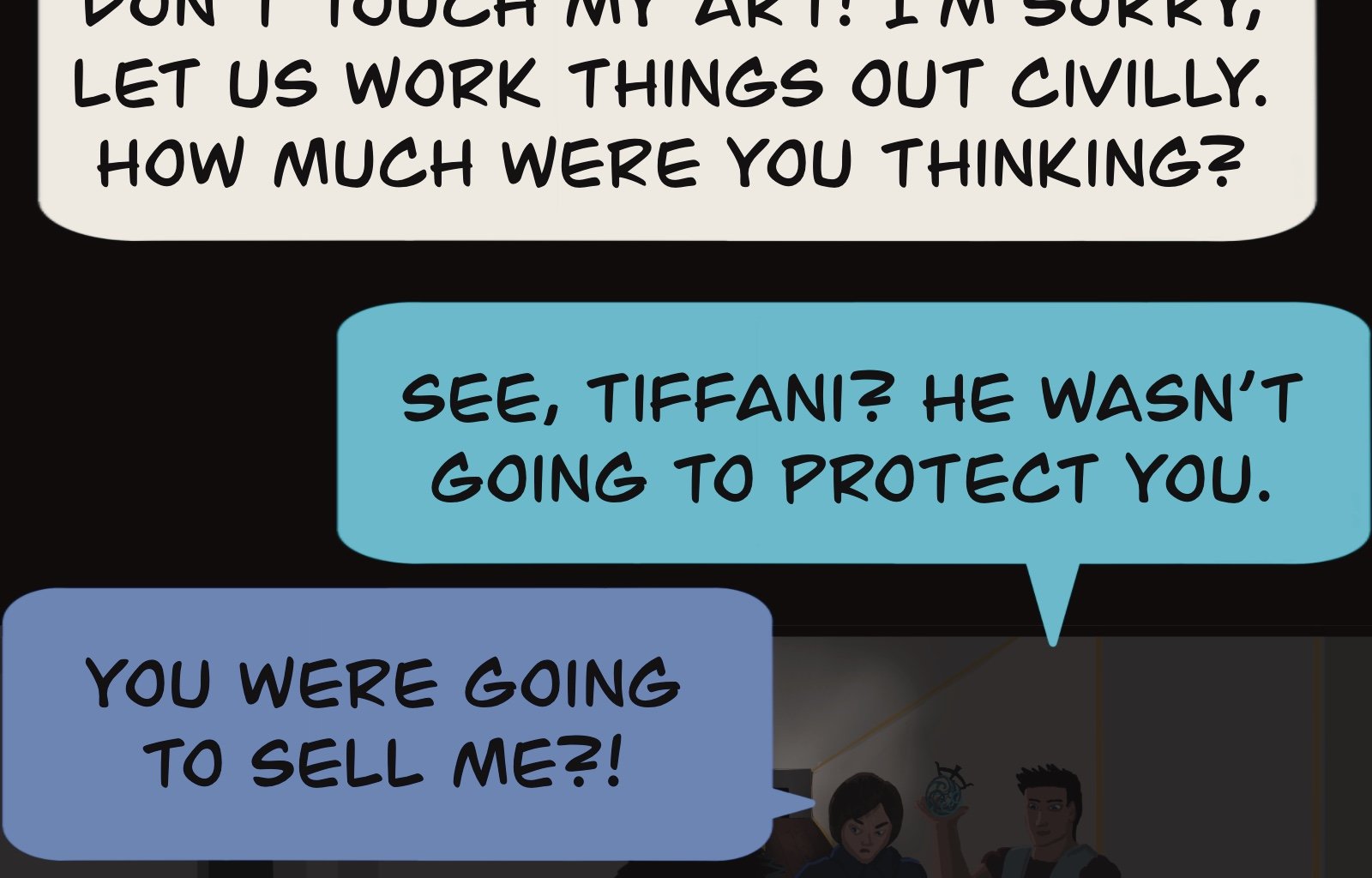 Sage Eyes: The Light Thief - Episode 4, Page 36: Chapter 4 False Friends