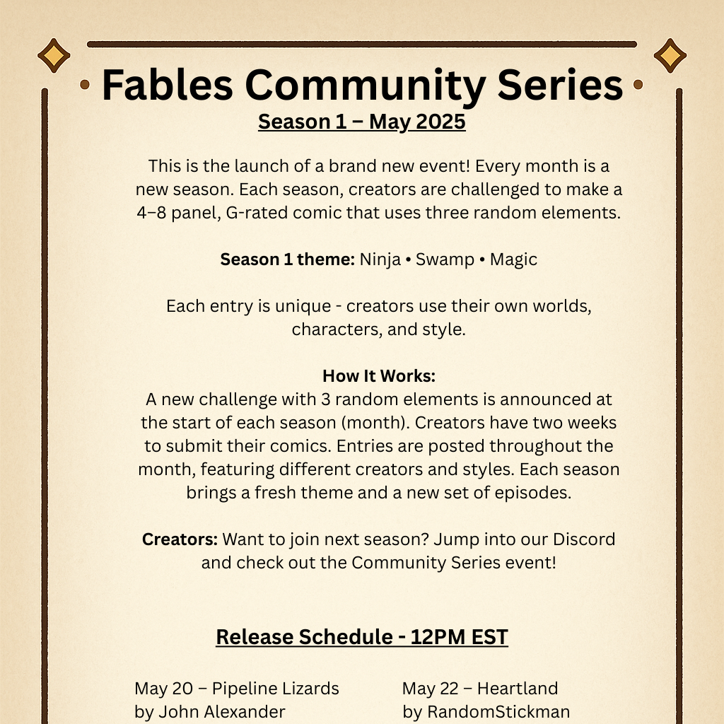 Fables Community Comic Club - Episode 1, Page 1: S.01 - Info