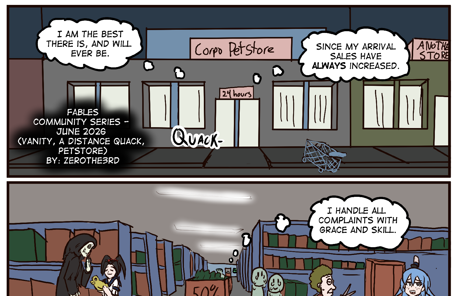 Fables Community Comic Club - Episode 54, Page 1: S8 - Kyoni: Wanderer "The Petstore"
