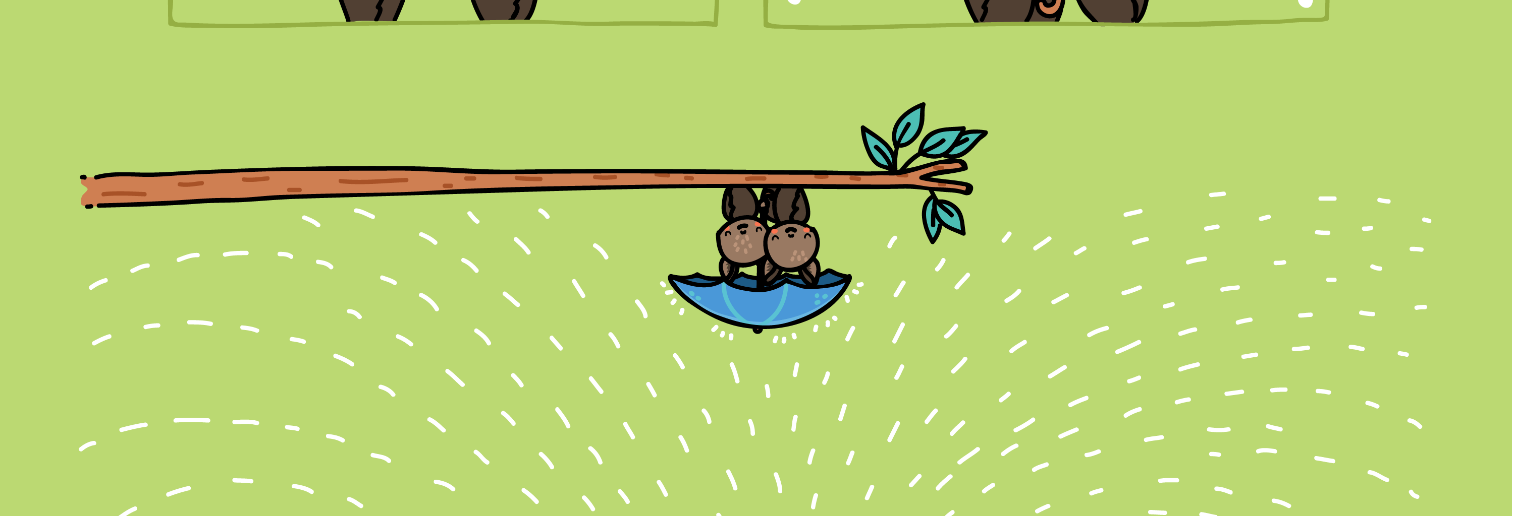 Wawawiwa Comics - Episode 12, Page 1: bat umbrella sprinkler