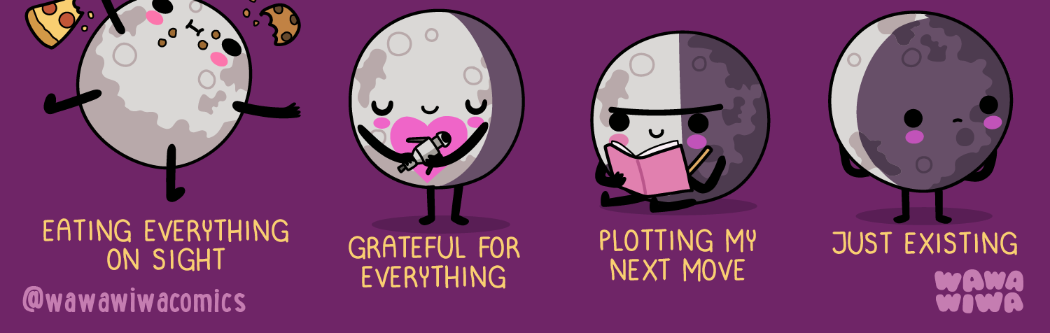 Wawawiwa Comics - Episode 317, Page 1: Which Moon phase are you? 🌙