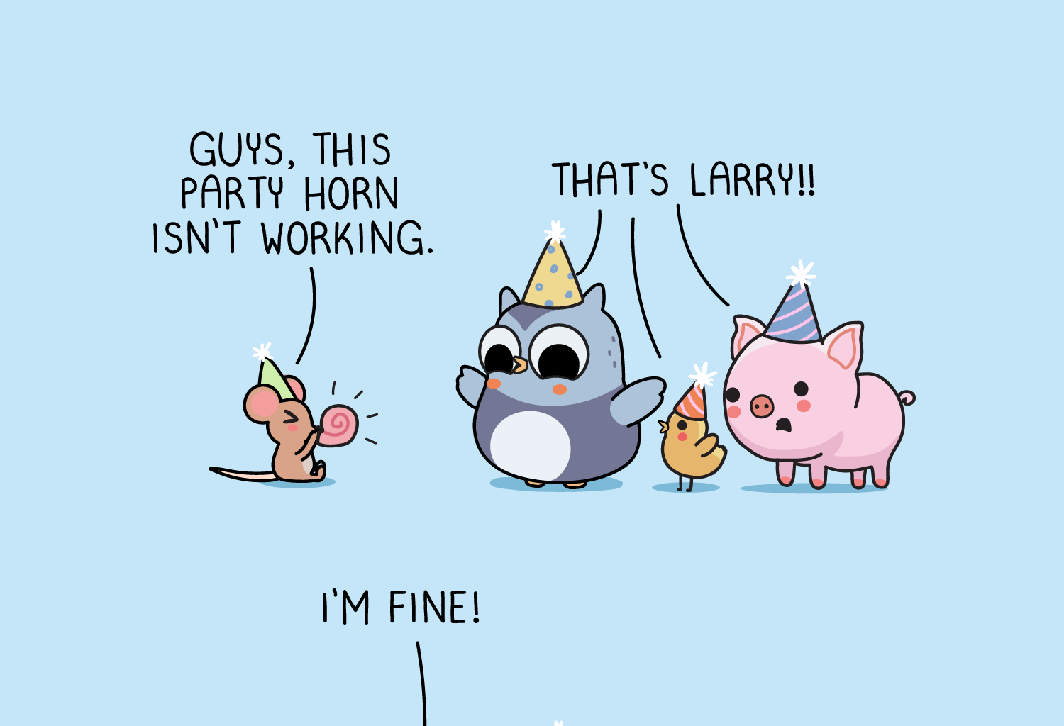 Wawawiwa Comics - Episode 326, Page 1: The broken party horn