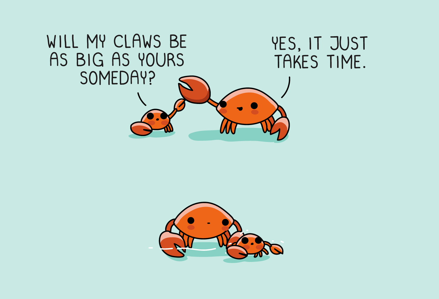 Wawawiwa Comics - Episode 344, Page 1: Patience, little one 🦀❤️