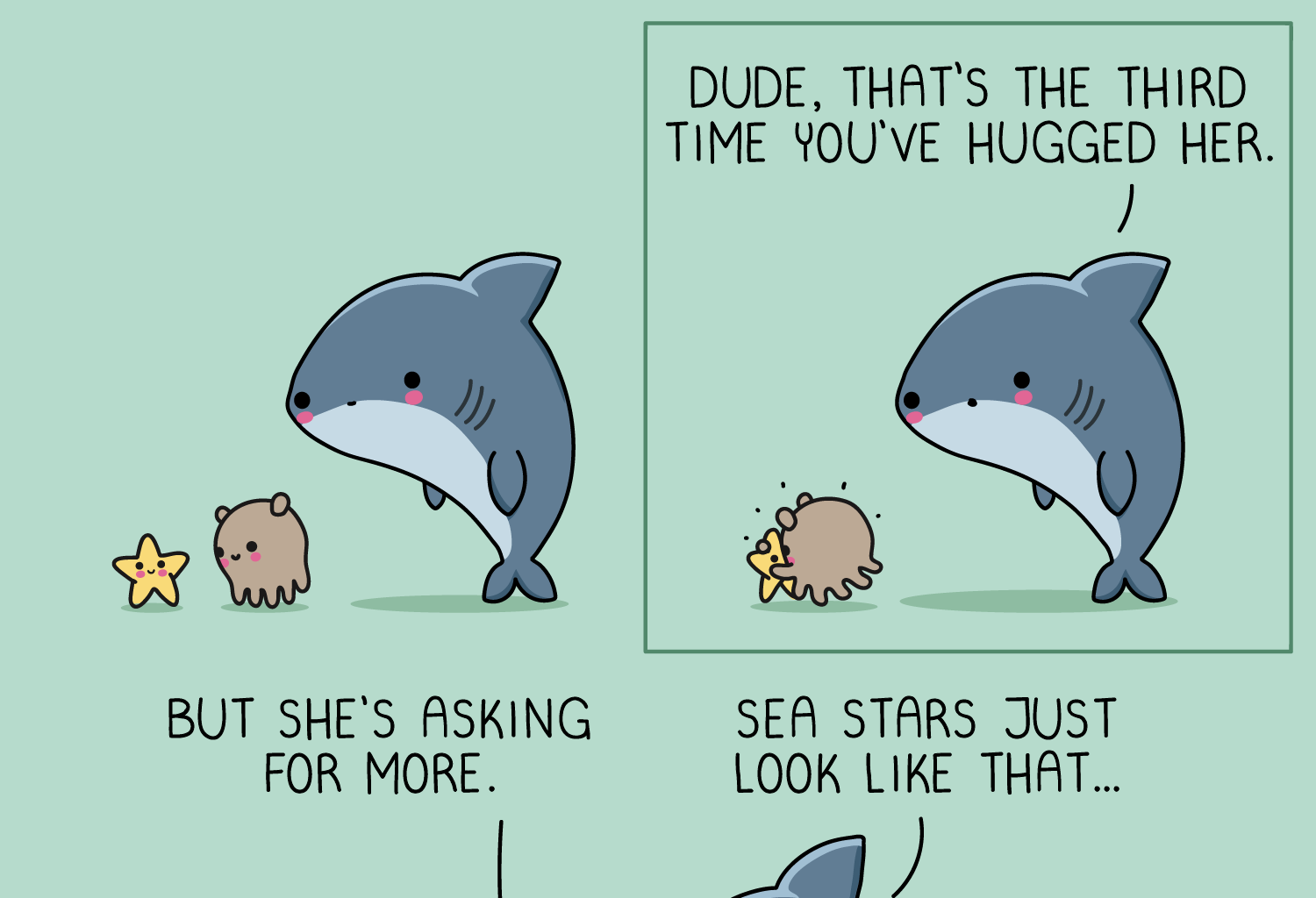 Wawawiwa Comics - Episode 367, Page 1: First time seeing a sea star ⭐💛