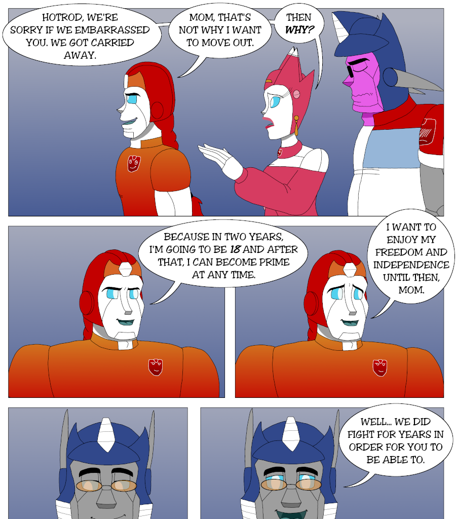 The ReWedding of Optimus Prime and Elita-One - Episode 77, Page 1: Page_77: Plans to leave the nest