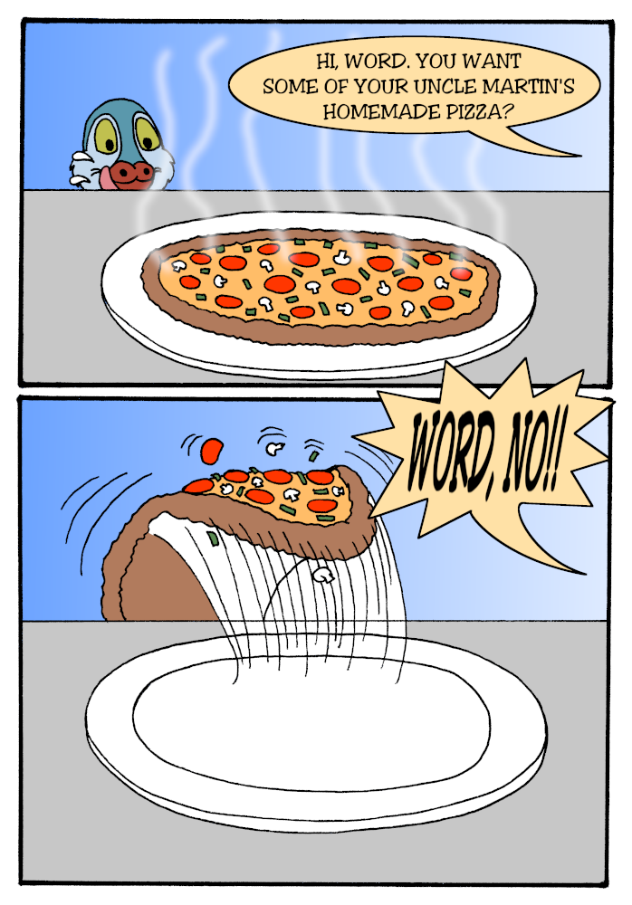 Word is the Bird - Episode 7, Page 1: 7-PizzaPiazza